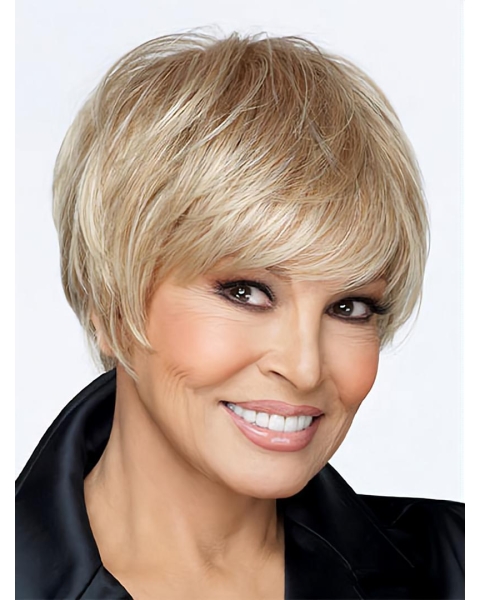 Sassy Monofilament Boycuts Blonde Short Wigs