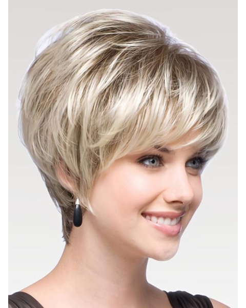 Lady Layered Blonde Capless Human Wigs