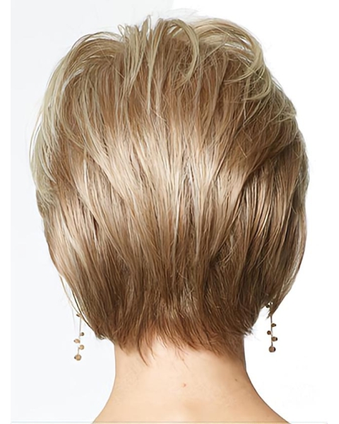 Faddish Blonde Straight Short Synthetic Wigs