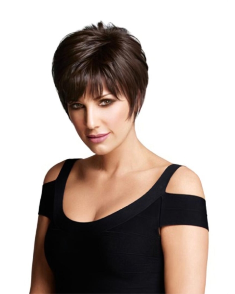 Discount Monofilament Layered Straight Short Wigs