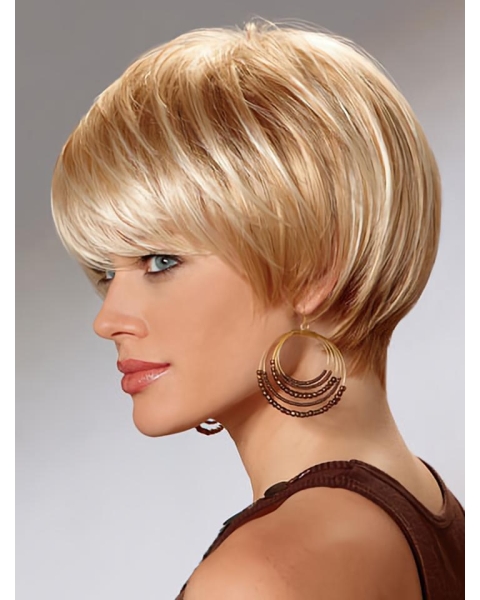 Amazing Straight Bobs Blonde Short Wigs