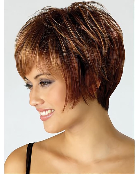 Auburn Straight Short Wigs