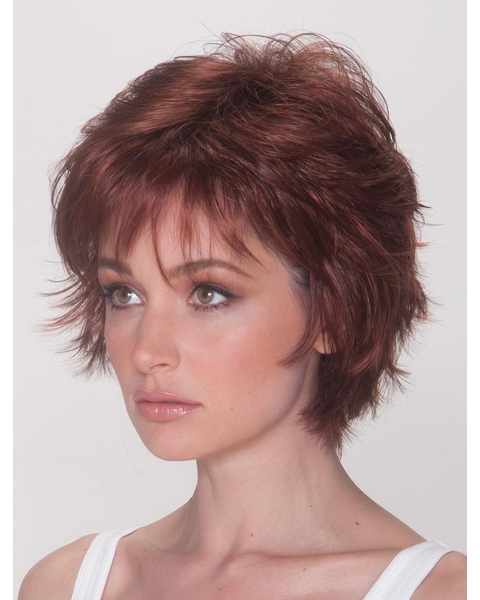 Good Auburn Layered Straight Short Wigs