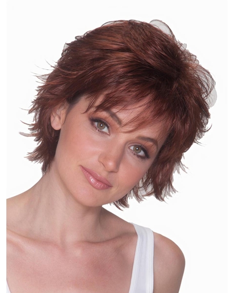 Good Auburn Layered Straight Short Wigs