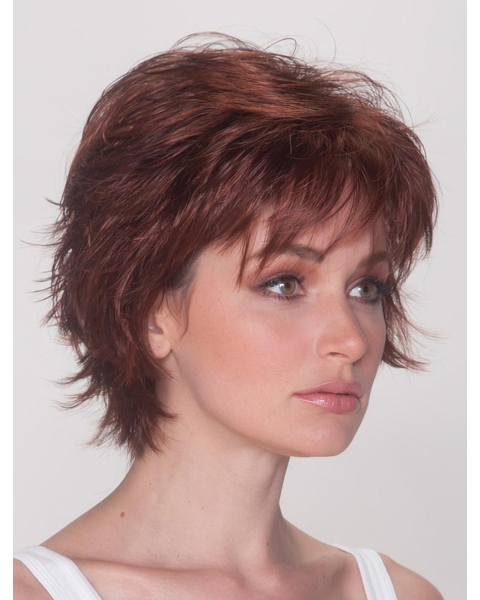 Good Auburn Layered Straight Short Wigs