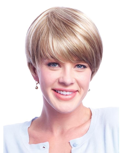 Remy Human Hair Blonde Monofilament Nice Short Wigs