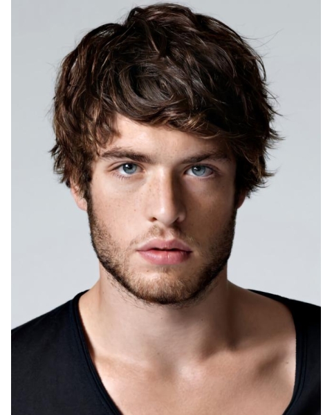 Comfortable Straight Hand Tied Short Men Wigs