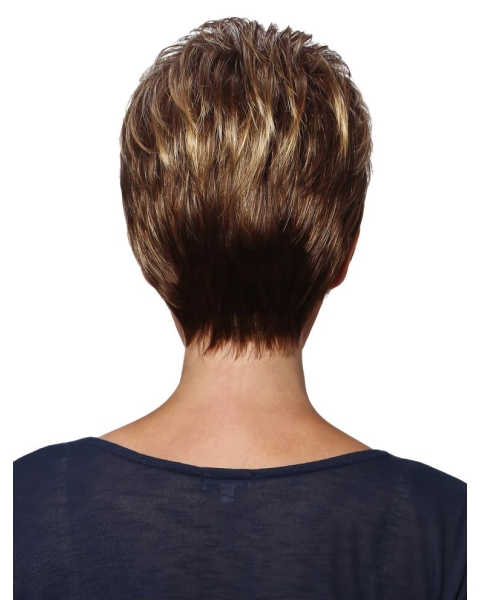 Excellent Straight Brown Boycuts Comfortable Wigs