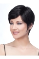 Black Lace Front Remy Human Hair Stylish Short Wigs