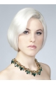 Young Fashion Silver Smooth Chin Length Human Wigs