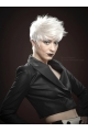 Young Fashion Powerful Short White Mono Capless Human Wigs