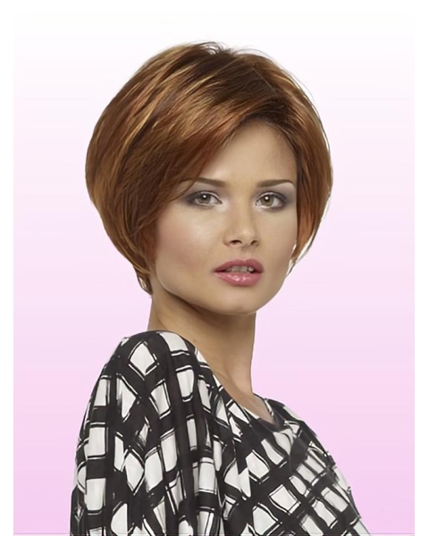 Unique Auburn Lace Front Short Wigs