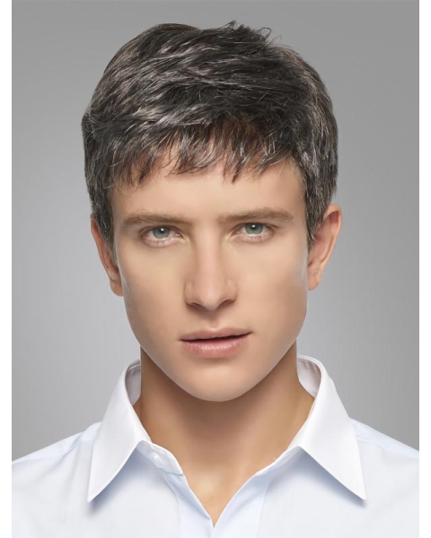 Amazing White Short Straight Grey Popular Men Wigs