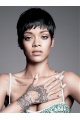 Rihanna Pixie Cut Short Straight Lace Front Human Hair Wig with Bangs