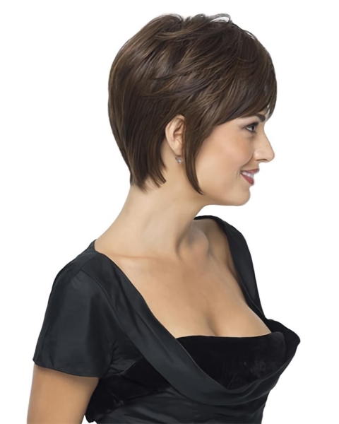 Brown Straight Short Synthetic Wigs