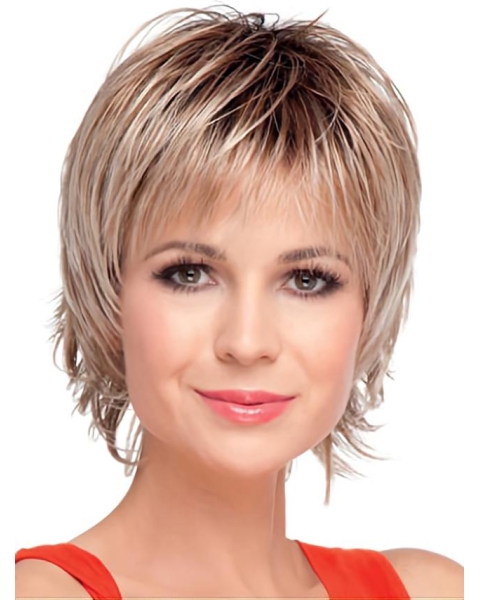 Sleek Straight Boycuts Blonde Short Wigs