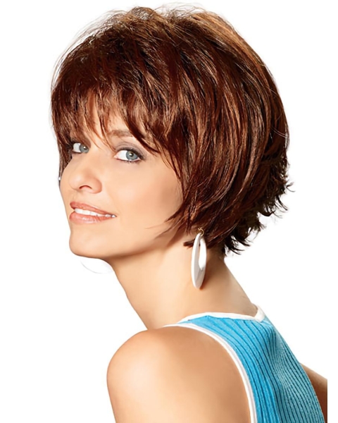 Cosy Auburn Straight Short Synthetic Wigs