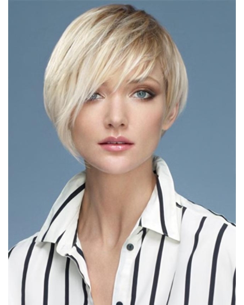 Young Fashion Wonderful Platinum Blonde Short Synthetic Wigs