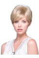 Fashionable Monofilament Boycuts Blonde Wigs For Cancer