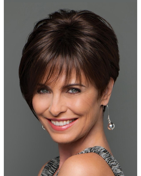 Fashionable Brown Straight Short Monofilament Wigs