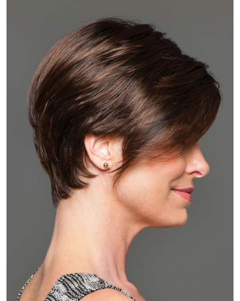 Fashionable Brown Straight Short Monofilament Wigs