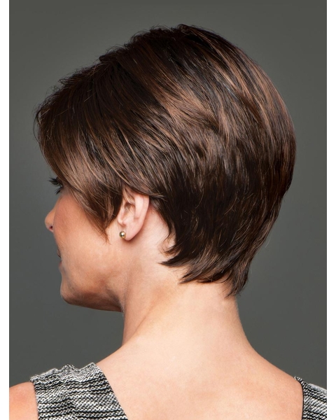 Fashionable Brown Straight Short Monofilament Wigs