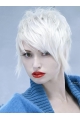 Young Fashion White Short Layers Full Lace Synthetic Wigs