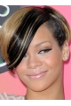 Rihanna Latest Trend Short Straight Full Lace Boy Cut Human Hair Wig with Bangs