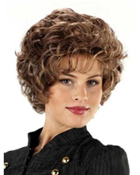 Monofilament Elegant With Bangs Straight Short Wigs