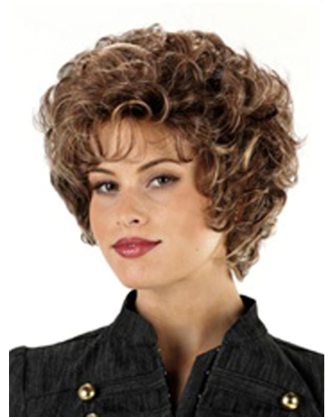 Monofilament Elegant With Bangs Straight Short Wigs