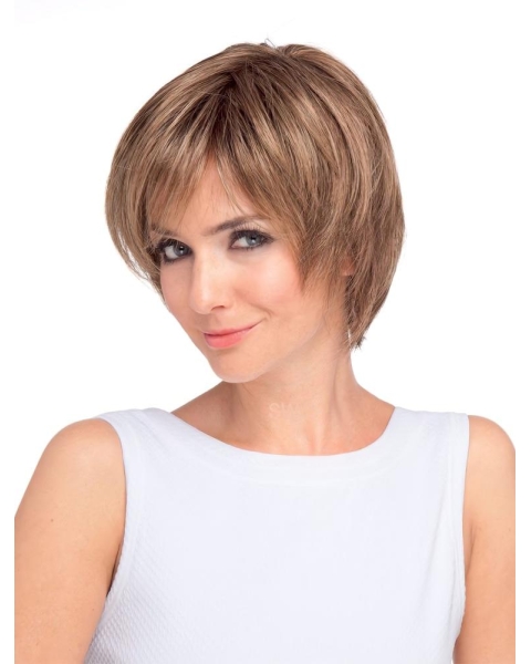 Great  Layered Straight Short Monofilament Synthetic Women Wigs