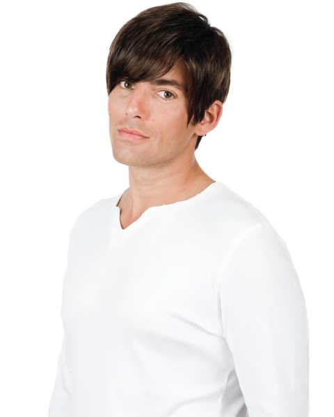 Stylish Straight Full Lace Short Human Hair Men Wigs