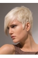 Young Fashion Platinum Blonde Short Layered Capless Synthetic Wigs