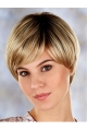 Blonde Comfortable Layered Straight Short Capless Synthetic Women Wigs