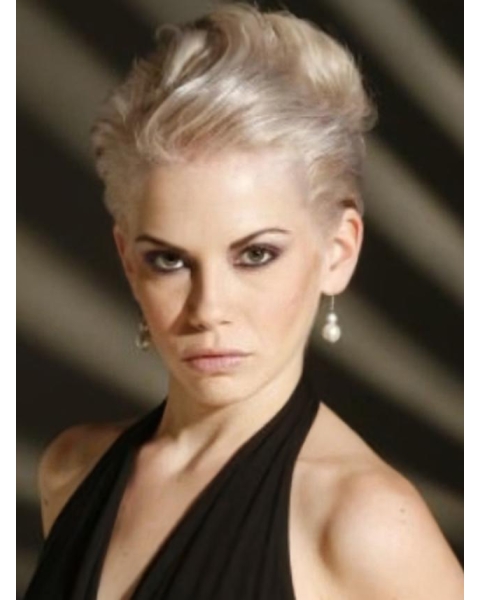 Young Fashion Platinum Blonde with Short Neckline