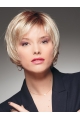 So Great Blonde Short Straight With Bangs Fantastic Lace Front Synthetic Women Wigs