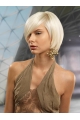 Young Fashion Exquisite Hairstyle Platinum Blonde Smooth Mono Synthetic Women Wigs