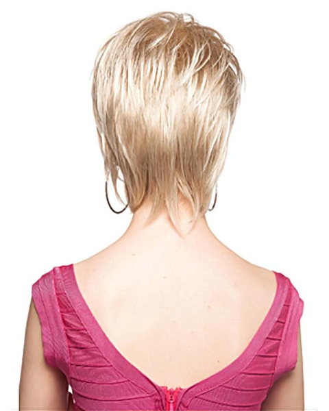 Trendy Blonde Straight Short Capless Synthetic Women Wigs