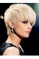 Young Fashion Choppy Platinum Blonde Straight Short  Capless Synthetic Women Wigs