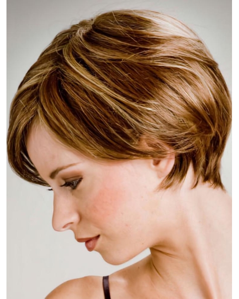 Hot Straight Short Blonde Boycuts High Quality Capless Synthetic Women Wigs