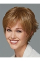 Elegant Blonde Boycuts Straight Short Capless Synthetic Women Wigs