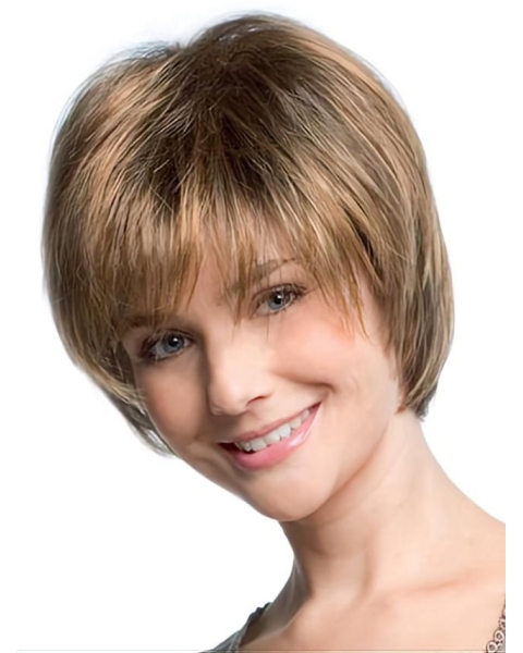 Blonde Straight Synthetic Sassy Capless Short Synthetic Women Wigs