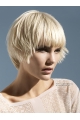 Young Fashion Platinum Blonde Short Hairstyle Classic Mono Synthetic Wigs