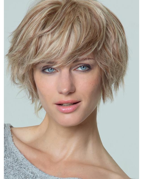 Fabulous Blonde Short Straight Boycuts High Quality Synthetic Women Wigs