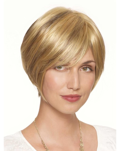 Traditiona Auburn Straight Lace Front Short Synthetic Women Wigs