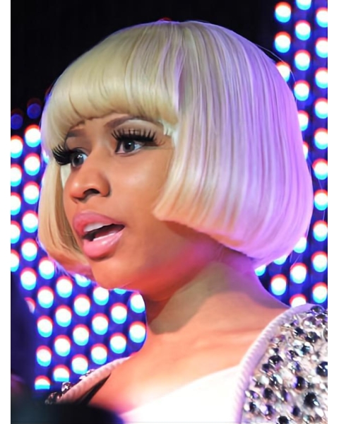 Style Blonde Straight Short Capless Synthetic Women Nicki Minaj Wigs