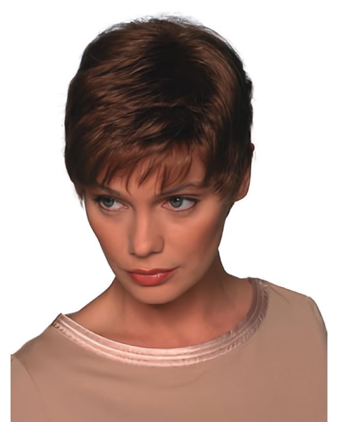 Refined Auburn Boycuts Straight Short Capless Synthetic Women Wigs