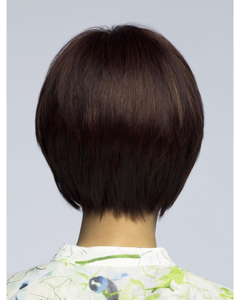 No-fuss Brown Straight Short Mono Synthetic Women Bob Wigs