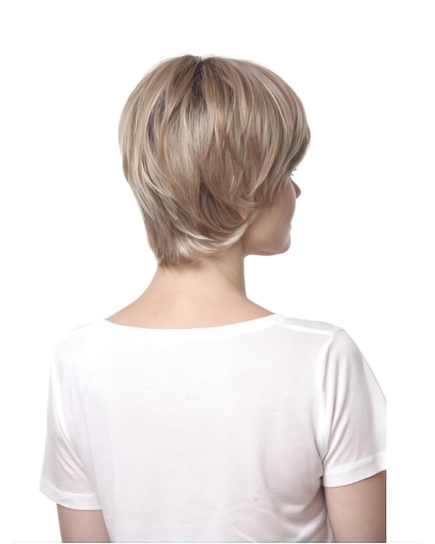 Impressive Straight Short Blonde Lace Front Synthetic Women Wigs