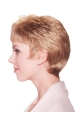 Blonde Gentle Short Straight Mono Synthetic Women Wigs